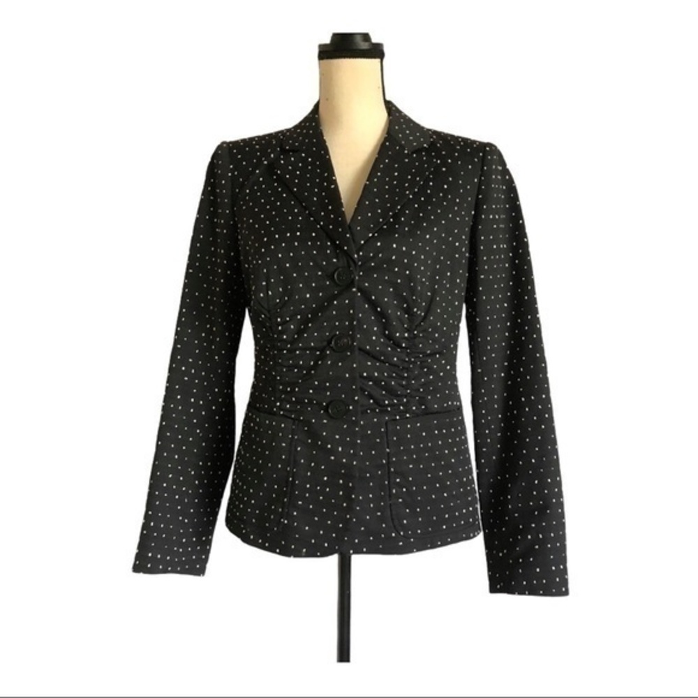 Lafayette 148 New York Polka Dot Button Blazer Size 6